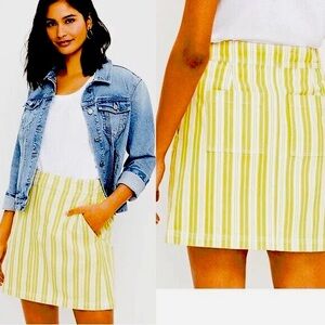 LOFT yellow and white denim skirt. Size 2. Perfect condition.